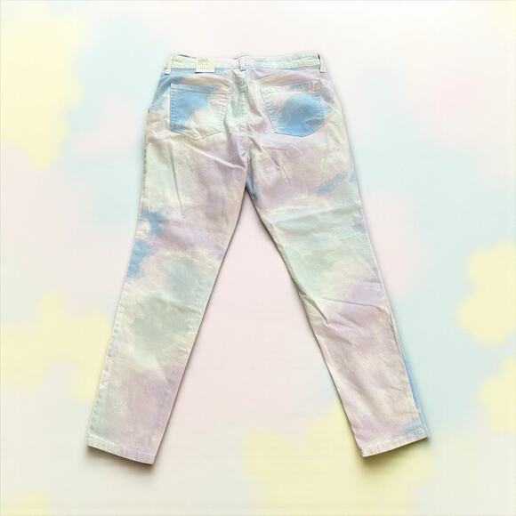 Style & Co Tie-Dye Curvy Skinny Leg Mid-Rise Slimming Denim Jeans Women's 12 - Picture 2 of 10